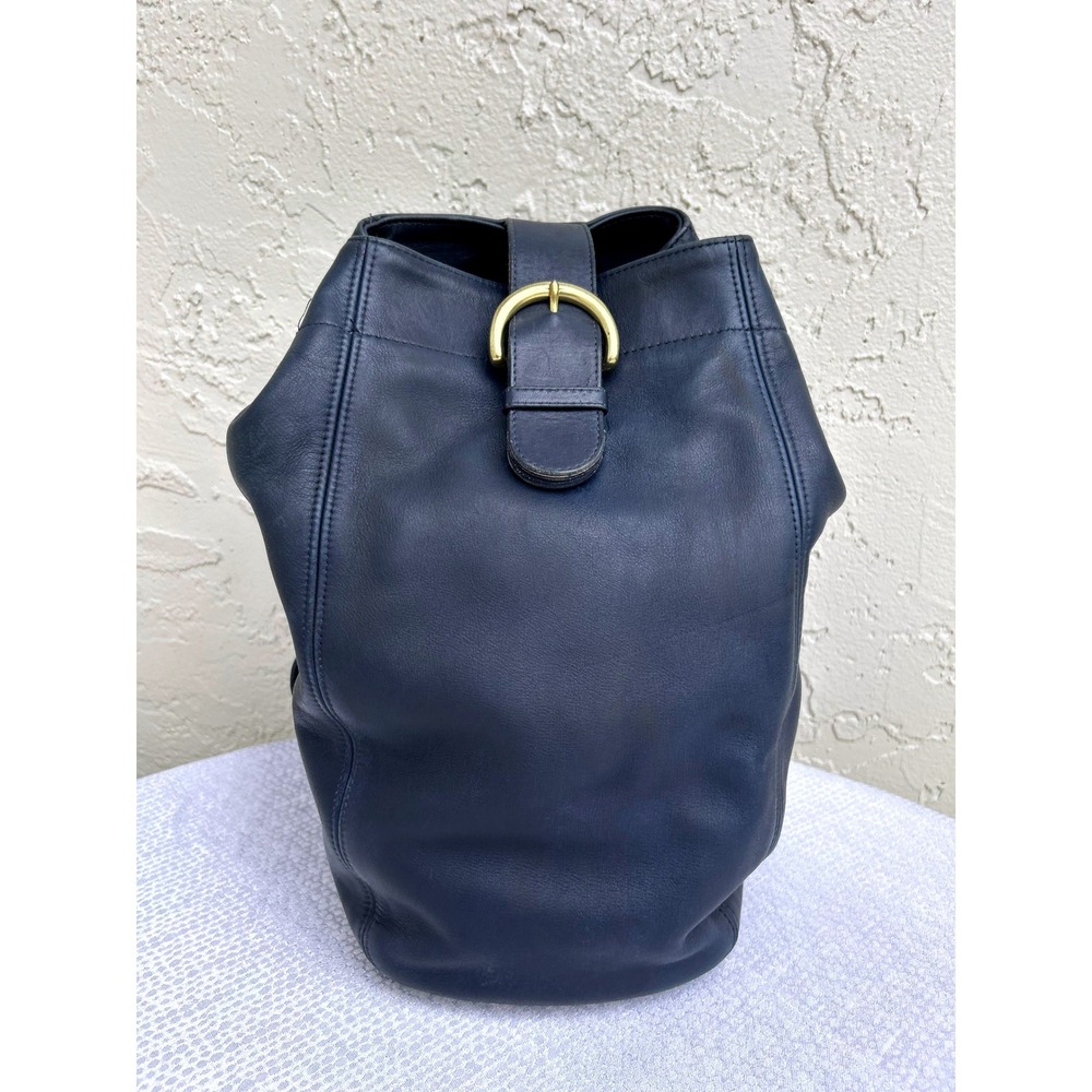Vintage Coach Baxter Backpack Navy Blue Leather Single Strap Bag G7H-4160 USA